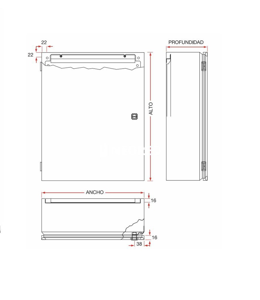 GABINETE DE SOBREPONER 400X300X160