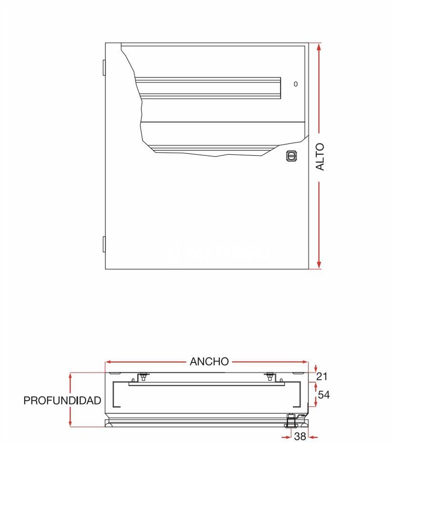 GABINETE DE SOBREPONER ESTRUC. 350X300X120 20 MOD.