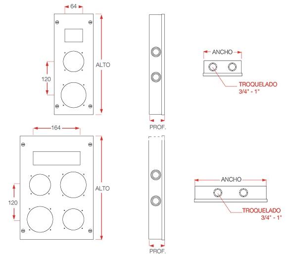 GABINETE P/TOMAS INDUSTRIALES 140X140X55 1-16A 