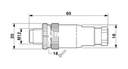 Conector, 4-polos, Conector macho recto M12, codificado A, Conexión por tornillo, material de moleteado: Fundición inyectada de cinc, niquelada, prensaestopas Pg7, diámetro exterior del cable 4 mm ... 6 mm