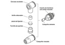 Conector, 4-polos, Conector macho recto M12, codificado A, Conexión por tornillo, material de moleteado: Fundición inyectada de cinc, niquelada, prensaestopas Pg7, diámetro exterior del cable 4 mm ... 6 mm