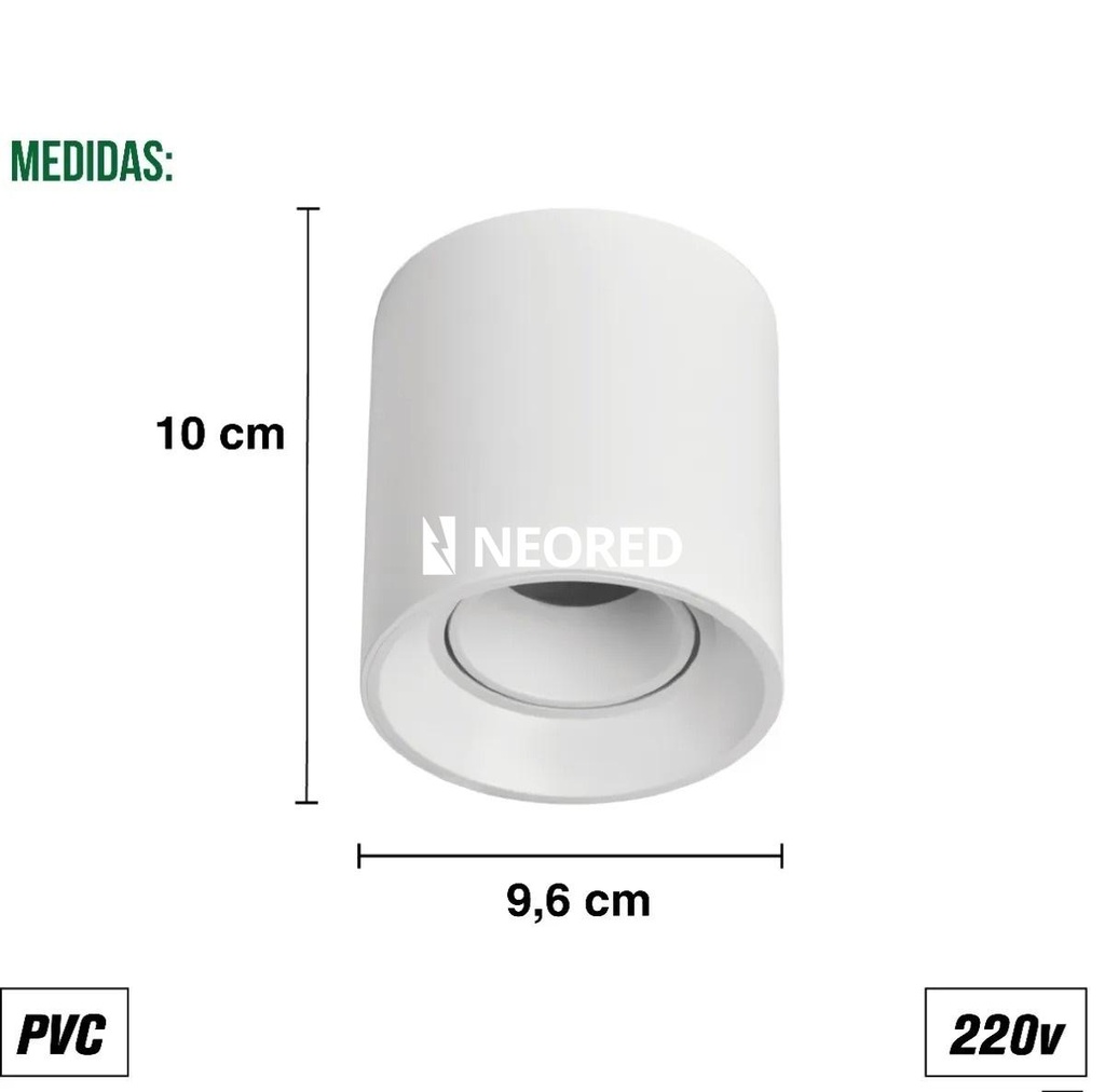 ARTEFACTO PLAFON REDONDO DICRO X1 MOVIL PVC BLANCO RANURADO