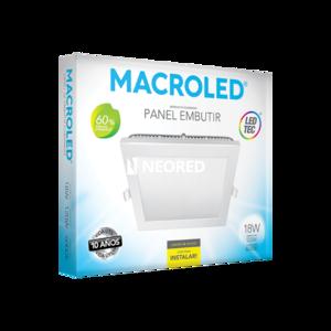 PANEL FLAT CUADRADO MACROLED 18W AC85-265V FRIO 6000K