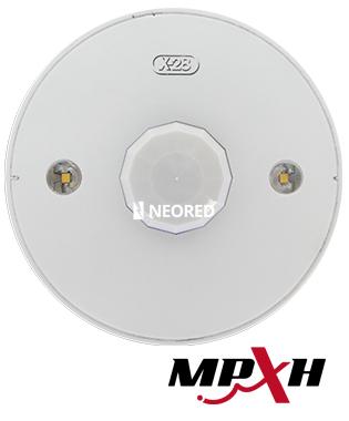 Detector infrarrojo de cielorraso con luz de emergencia incorporada. Procesador digital de señales (DMA). Compensación térmica inteligente. Contador de pulsos programable de 1 a 9. Funcionamiento en combinación entre dos o más detectores. Muy alta inmunidad a RF. Ajuste de ganancia programable. Cobertura de 360º. Gabinete circular ultra delgado. Programación Soft. Prestaciones avanzadas.