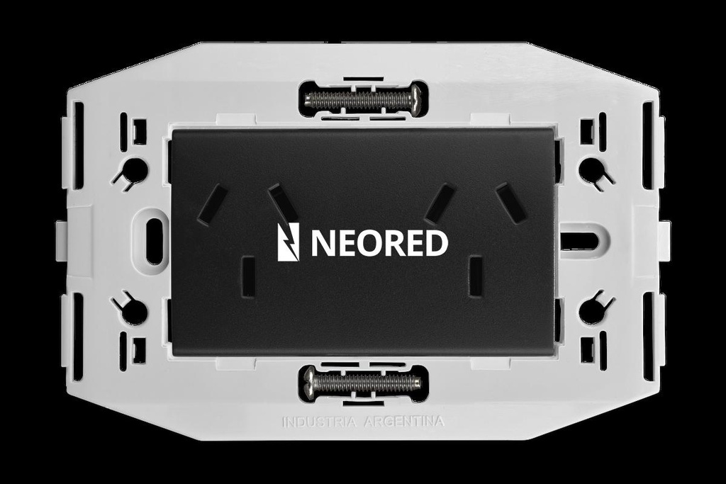 Toma doble c/bastidor incorporado Kalop negro