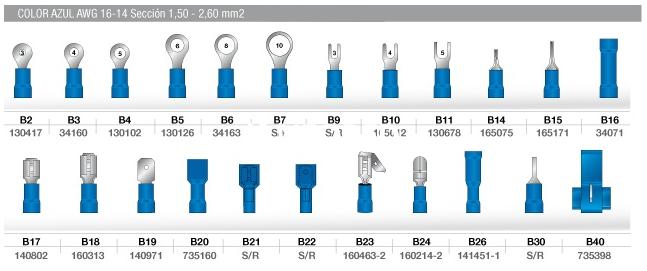 TERMINAL PREAISLADO AZUL CABLE 1,50/2,60 OJAL 8