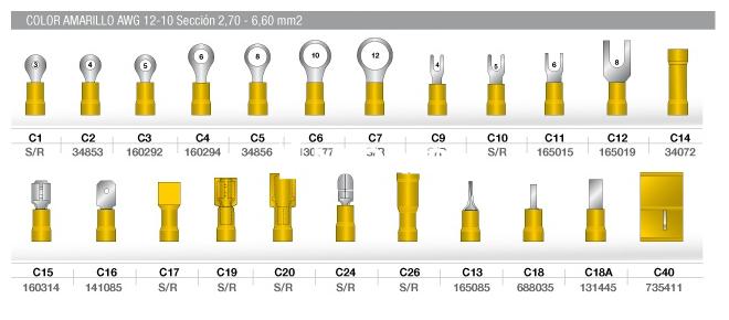 TERMINAL PREAISLADO AMARILLO CABLE 2,70/6,60 OJAL 4