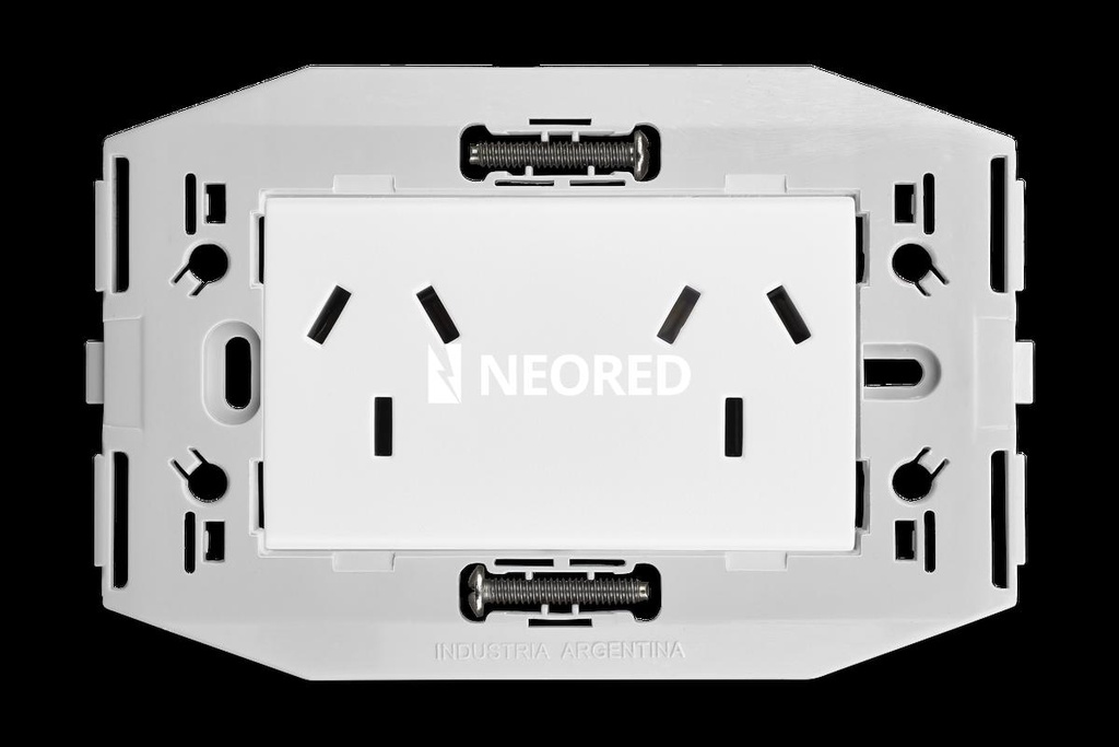 Toma doble c/bastidor incorporado Kalop blanco