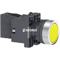 Pulsador luminoso Led 1NA-  amarillo - 24VCA/CC - Línea XA2