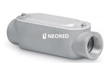 CAJA DE PASO de ALUMINIO TIPO CONDULET ESTANCO CON 1 TAPA/JUNTA de 2 VIAS 180* 2" NPT