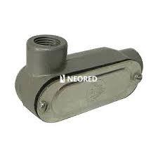 CAJA DE PASO de ALUMINIO TIPO CONDULET ESTANCO CON 1 TAPA/JUNTA de 2 VIAS 90* DER. 1 1/2" NPT