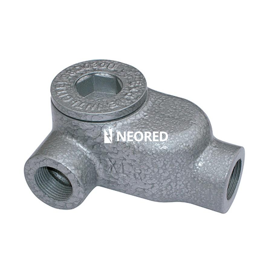 CAJA DE PASO de ALUMINIO TIPO CONDULET ESTANCO CON 1 TAPA/JUNTA de 4 VIAS 1" NPT