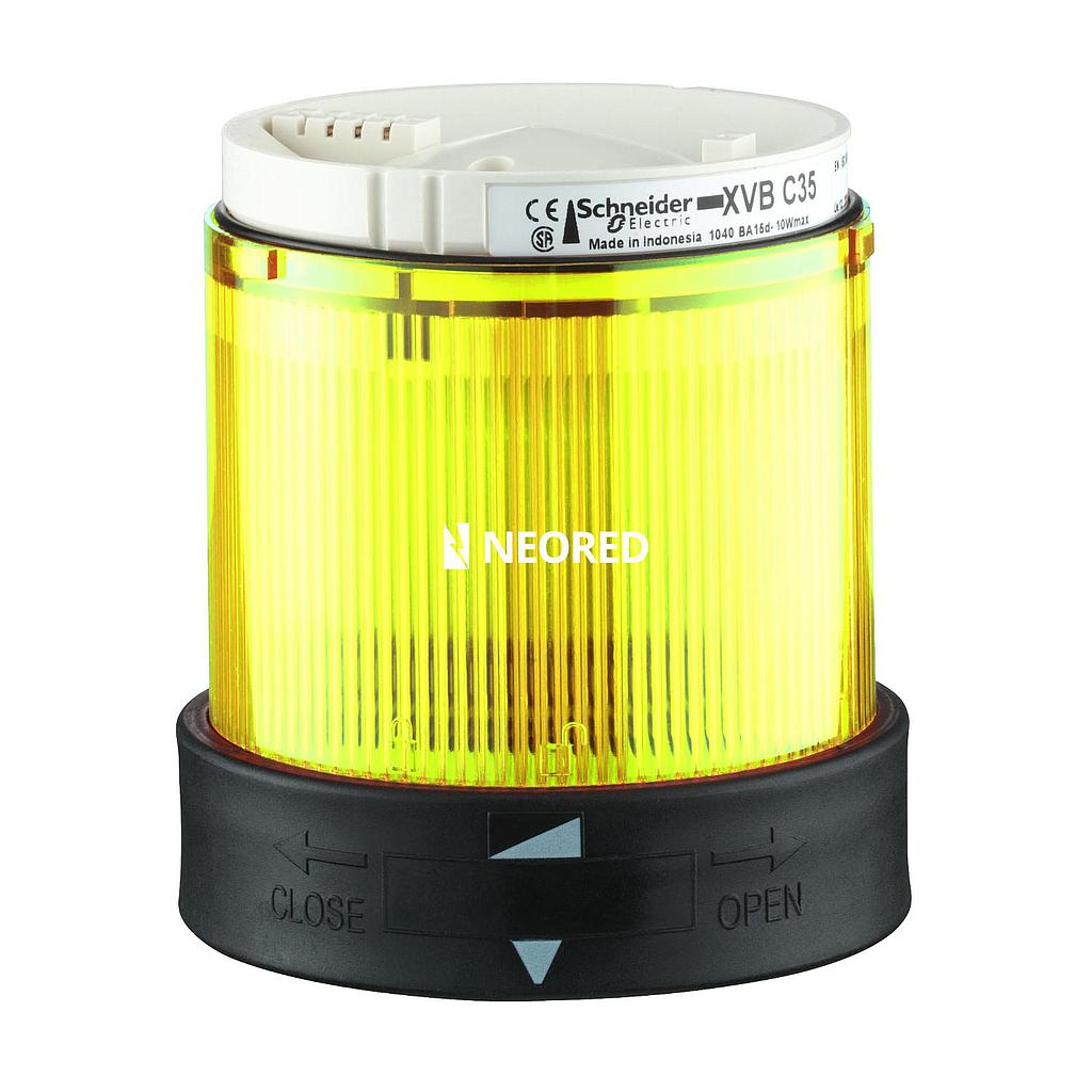 XVB - Elemento luminoso con Led dest, para columna luminosa  Ø 70mm, Amarillo,  24VAC/VDC