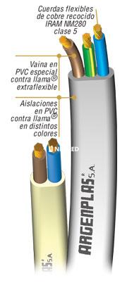 Taller Chato tipo bajo plomo 2 x 0,5mm Negro