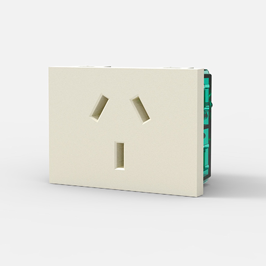 MODULO TOMA BIPOLAR CON POLO A TIERRA - BLANCA