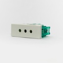 MODULO TOMA BIPOLAR C/TIERRA P/ESPIGA RED. - BLANCA