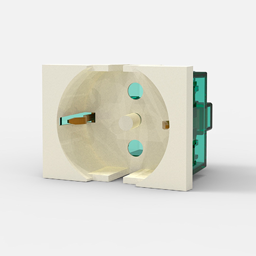 MODULO TOMA SCHUKO 16A. POLARIZADO - BLANCA