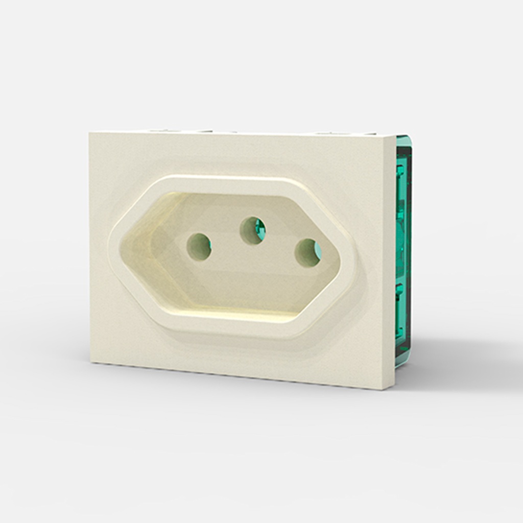 MODULO TOMA BRASILEÑO SEGÚN NBR.14136 10A. - BLANCA