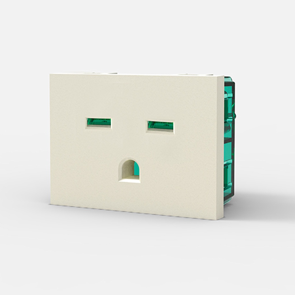 MODULO TOMA - NORMA NEMA 15-R - BLANCA