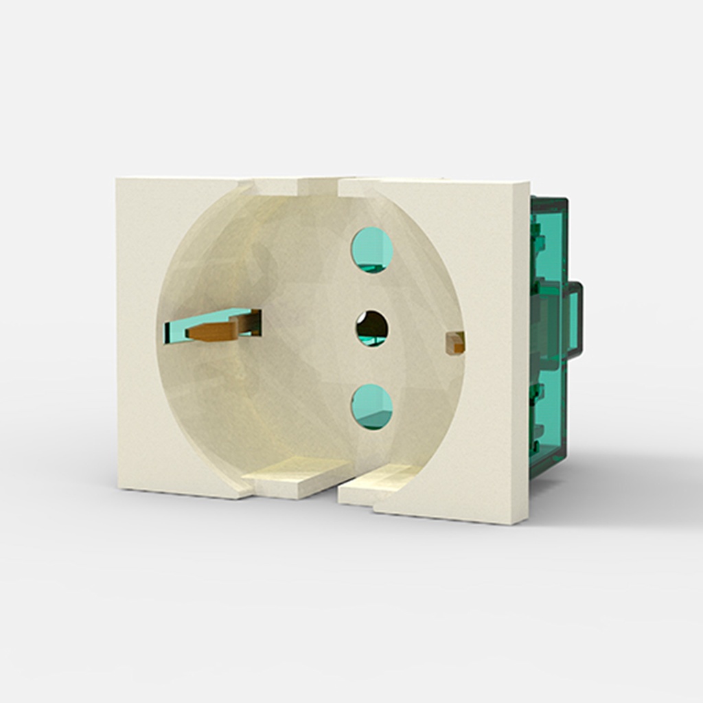 MODULO TOMA SCHUKO 16A. CON PROTECCION - BLANCA