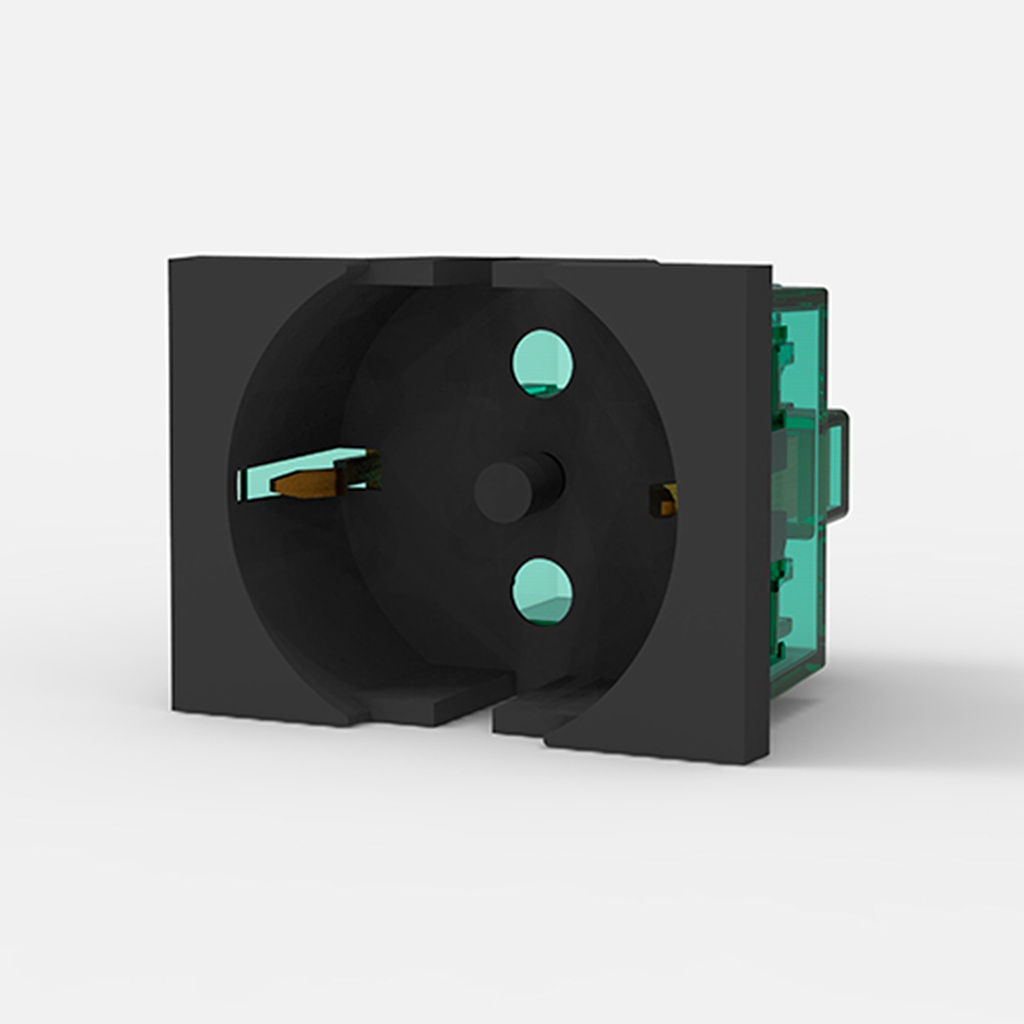 MODULO TOMA SCHUKO 16A. POLARIZADO - GRIS