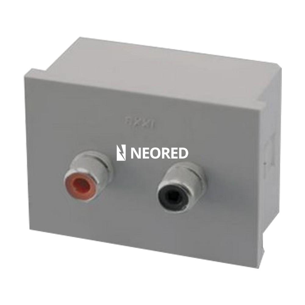 MODULO CONECTOR TOMA PARLANTE RCA - GRIS