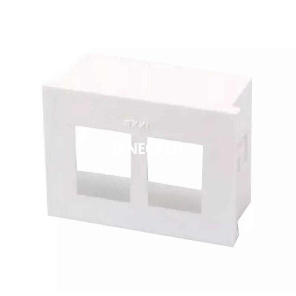 CAJA DE ALOJE DOBLE PARA MOD.RJ45 Y RJ11 - BLANCA