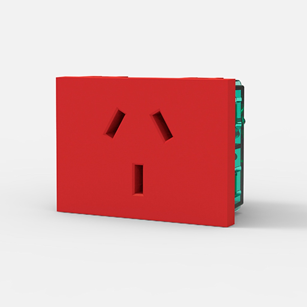 MODULO TOMA C/TIERRA PARA ENERGIA ESTABILIZADA - ROJOS