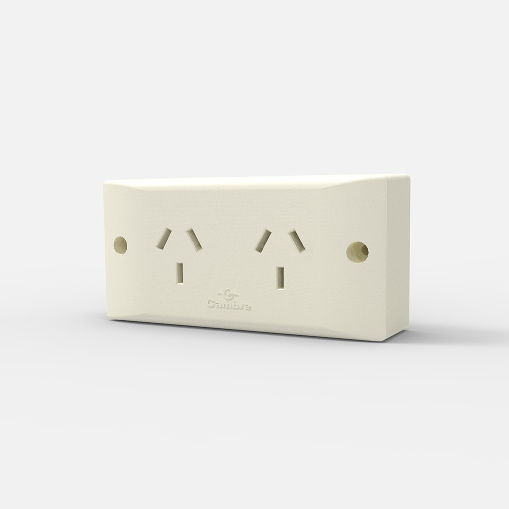 TOMA DOBLE EXTERIOR - C/SIST. PREFIT - BLANCO