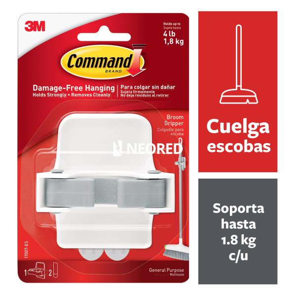 Command® Gancho Sujetaescobas, Grande, 1 gancho/paquete
