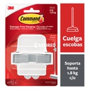 Command® Gancho Sujetaescobas, Grande, 1 gancho/paquete