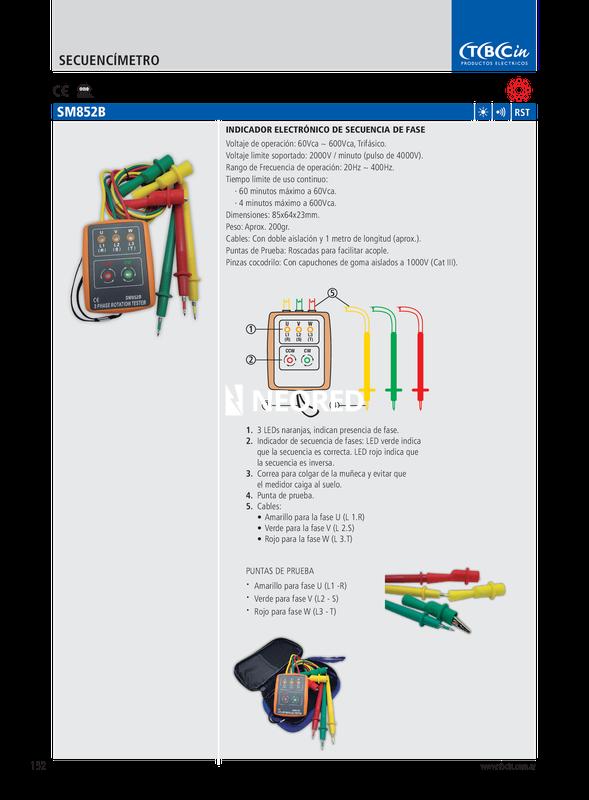 SECUENCIMETRO TBCIN CON INDICADOR ELECTRONICO DE SECUENCIA DE FASE