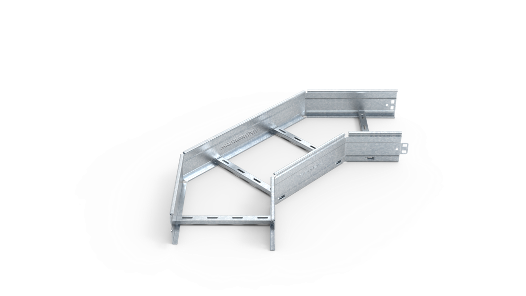 CURVA PLANA ESCALERA SMARTTRAY DE 150 mm A 90º ALA 90 mm #18 GALV. EN CALIENTE
