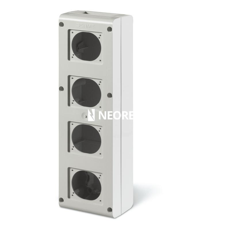 Cuadro de distribución IP66 para 4 bases  S/DIN 136x440x85mm Block