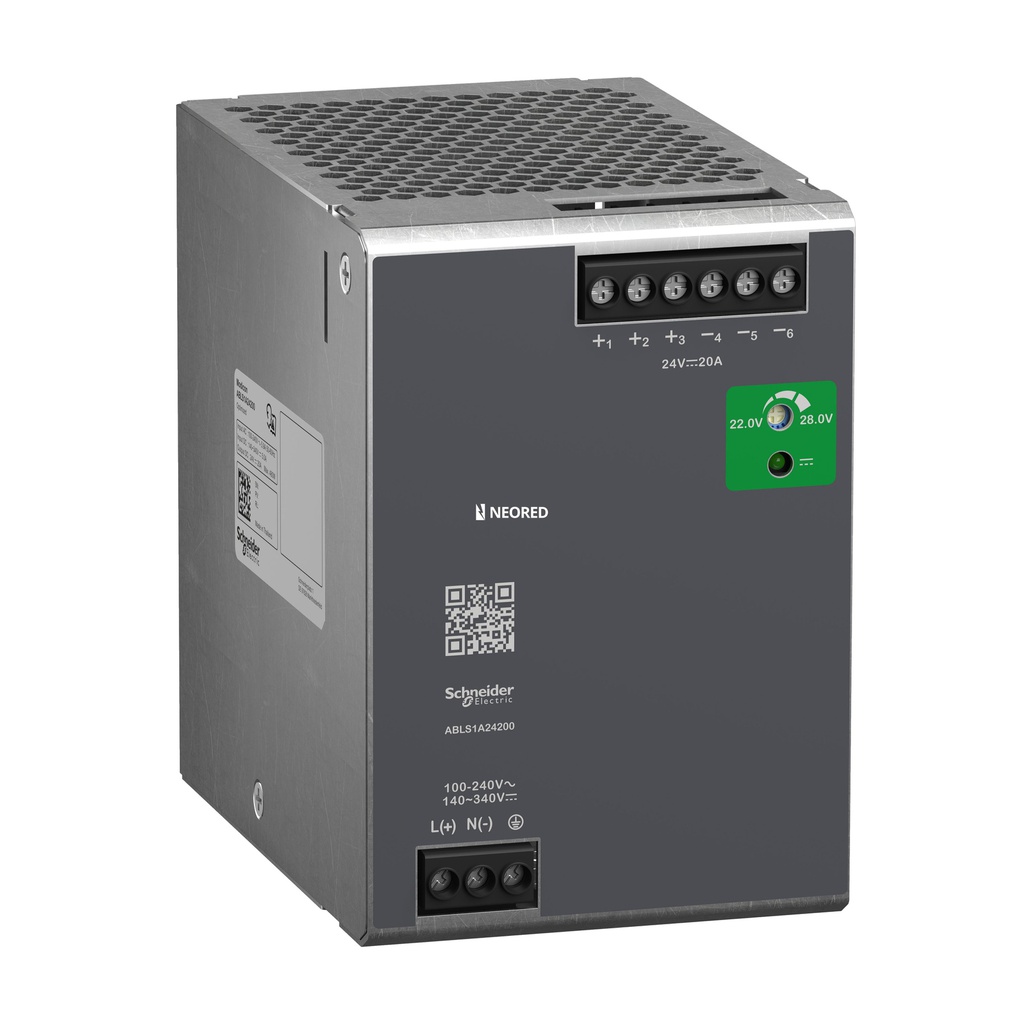 POWER SUPPLY 24V 20A 1PH OPTIMIZED MOUNT