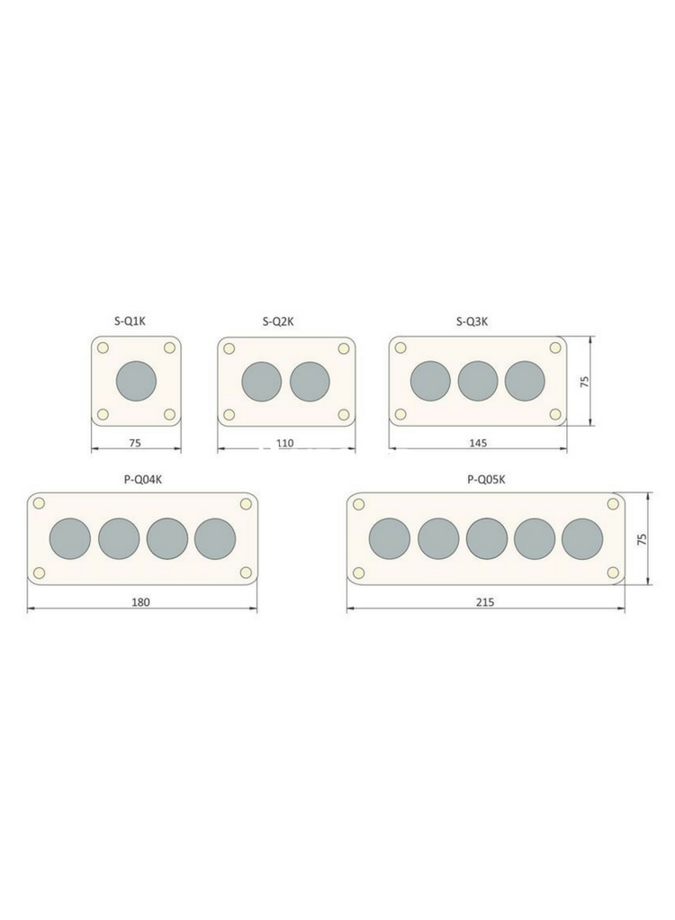 CAJA BOTONERA 75X75X57 1X22,5 IP65 SQ1K