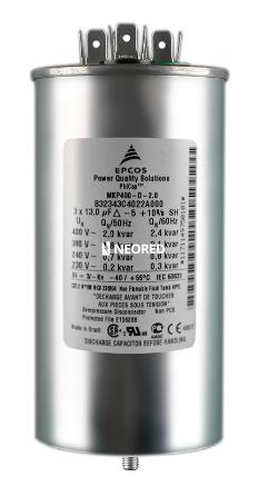 Capacitor trifásico EPCOS 2kvar x 3 x 400V 63 x 129mm