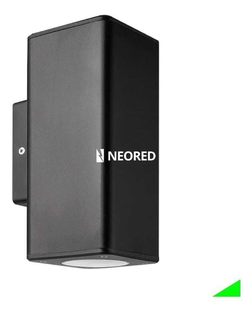 ARTEFACTO DE APLICAR EXTERIOR CUADRADO, COLOR NEGRO, BIDIRECCIONAL, IP54, AC100240V, GU10, 9W MAX