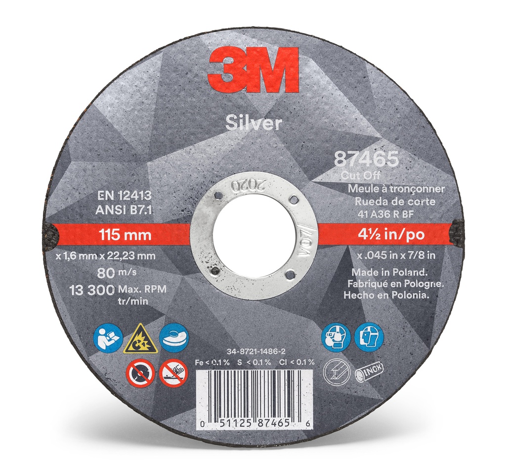 3M Disco de corte Silver  plano 115x1,6x22,23mm