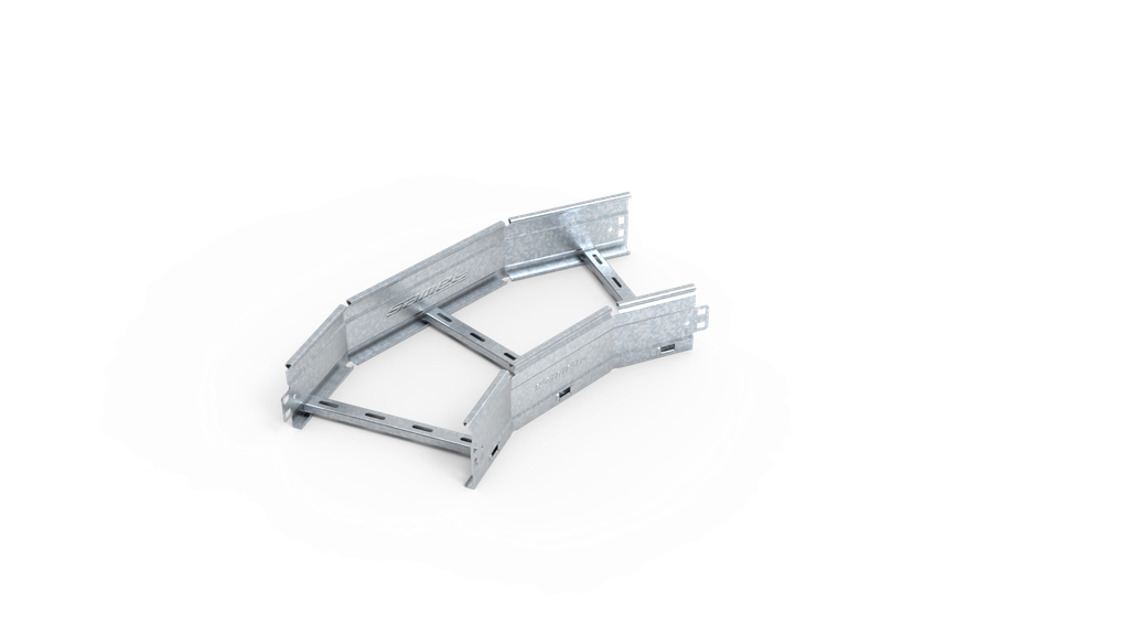 CURVA PLANA ESCALERA SMARTTRAY DE 150mm A 45º ALA 90mm #18 ZINGRIP