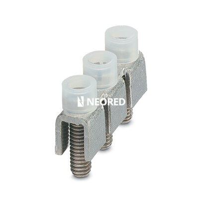 Puente fijo, paso: 15 mm, número de polos: 3, color: plateado