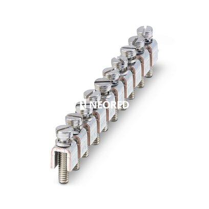 Puente fijo, paso: 10 mm, número de polos: 10, color: plateado