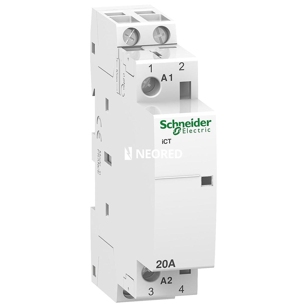 Contactor Modular - Bipolar - Calibre 20A - 2 contactos NA - Tensión de control 230VCA