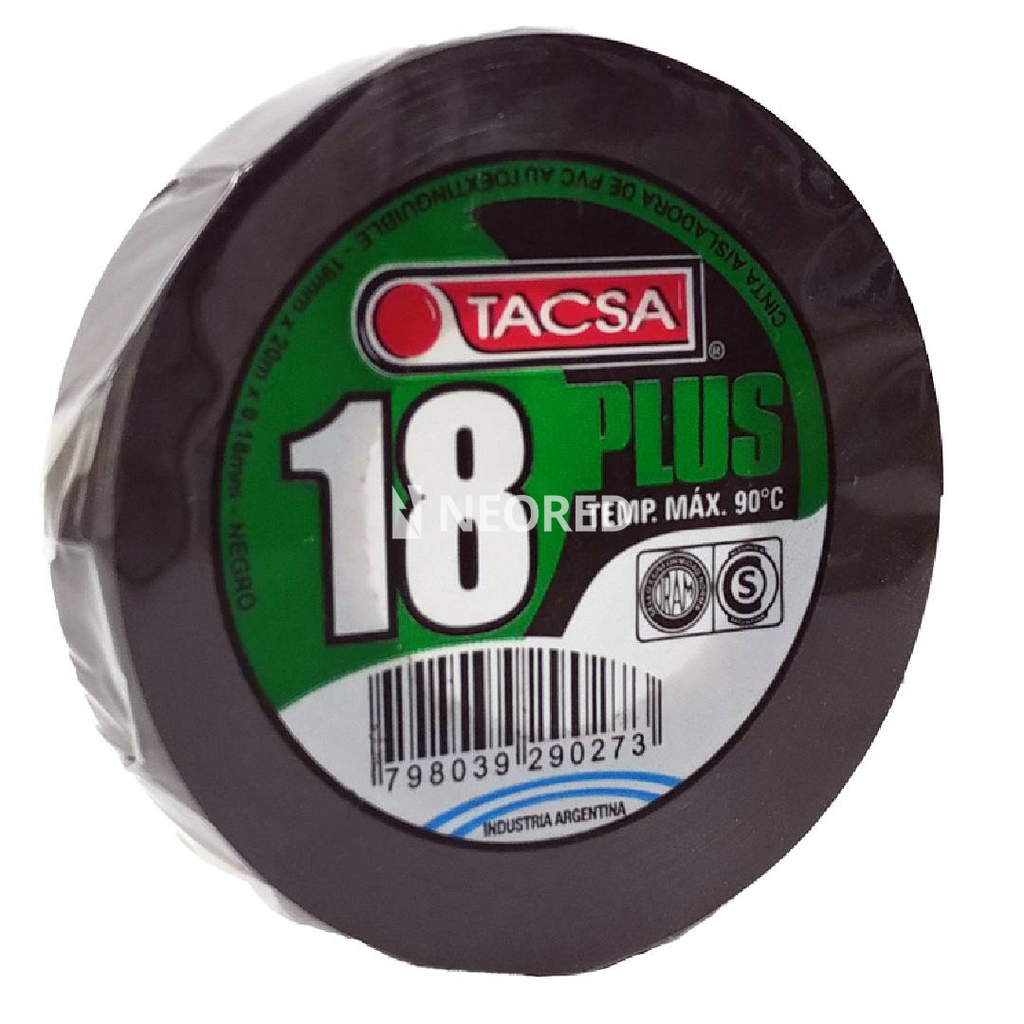 Cinta Aisladora de PVC 19mm x 20m x 0.18mm 18 PLUS Marron