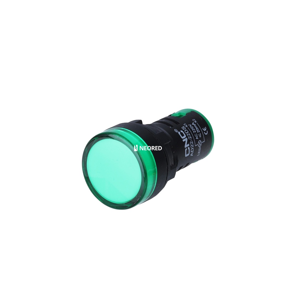 PILOTO LUMINOSO PLASTICO LED MONOBLOQUE VERDE 24 VCA/VDC