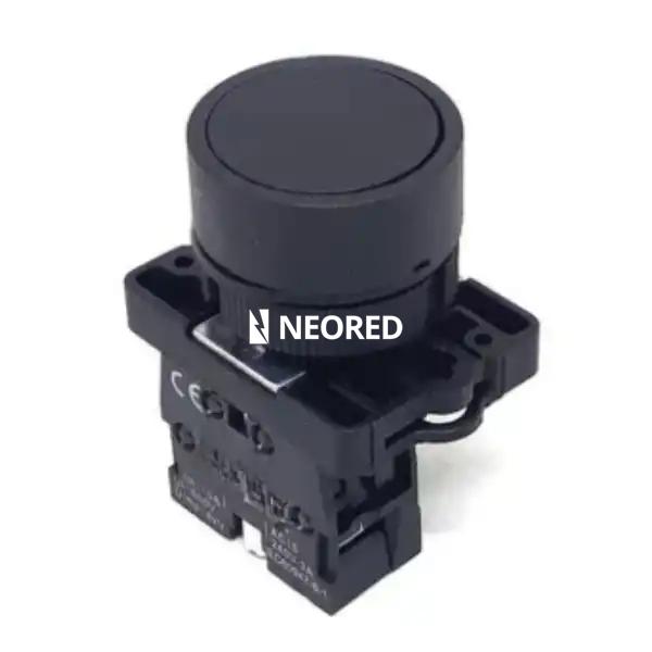 PULSADOR PLASTICO RASANTE NEGRO (1 NORMAL ABIERTO)