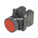 PULSADOR PLASTICO RASANTE ROJO (1 NC)