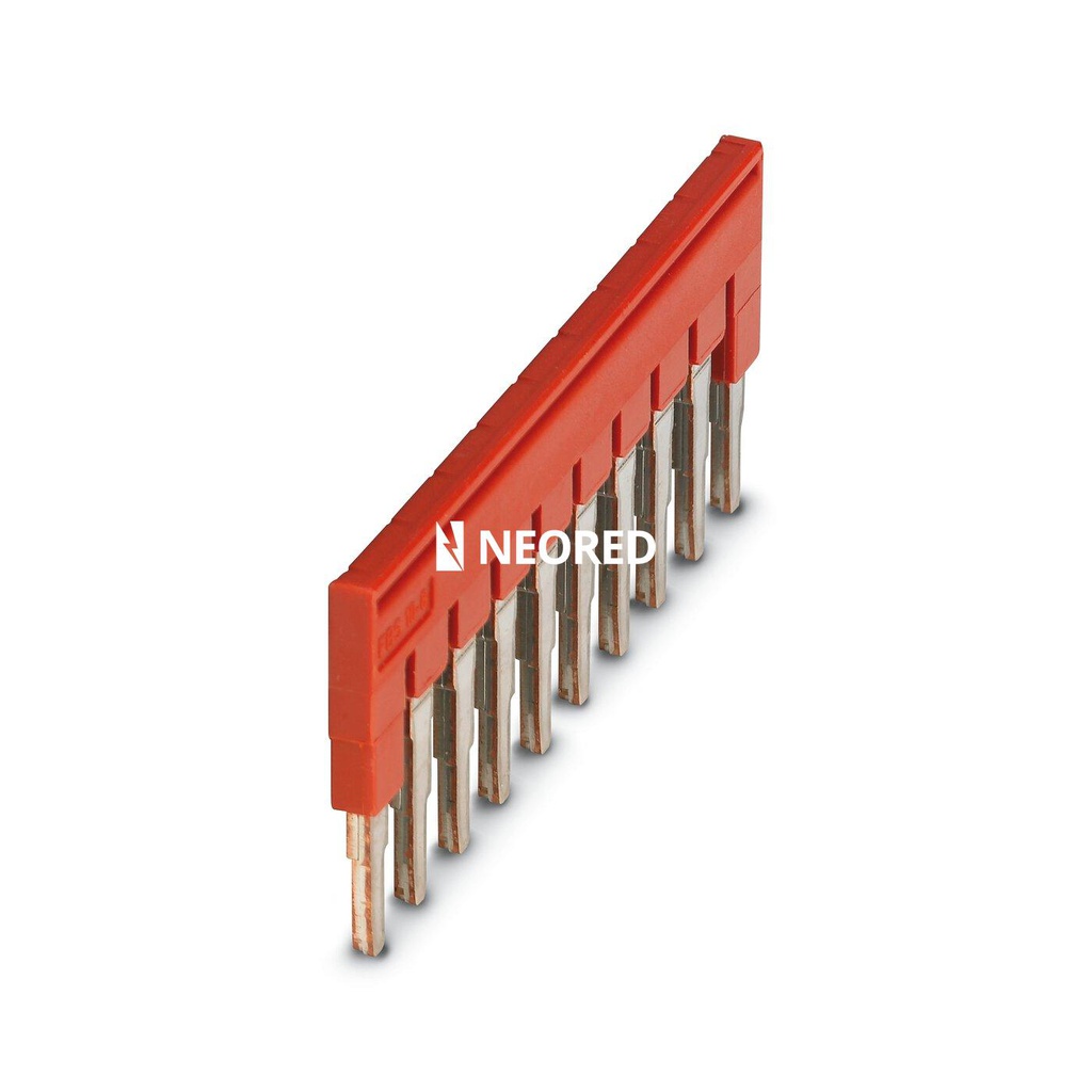 Puente enchufable, paso: 6,2 mm, anchura: 10,7 mm, número de polos: 2, color: rojo