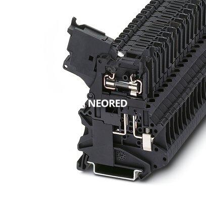 Borne de carril para fusible, tipo de fusible: Vidrio/cerámica/..., tipo de conexión: Conexión por tornillo, sección: 0,14 mm²- 6 mm², AWG: 26 - 10, corriente nominal: 6,3 A, tensión nominal: 500 V, anchura: 6,2 mm, tipo de fusible: G/5 x 20, clase de mon