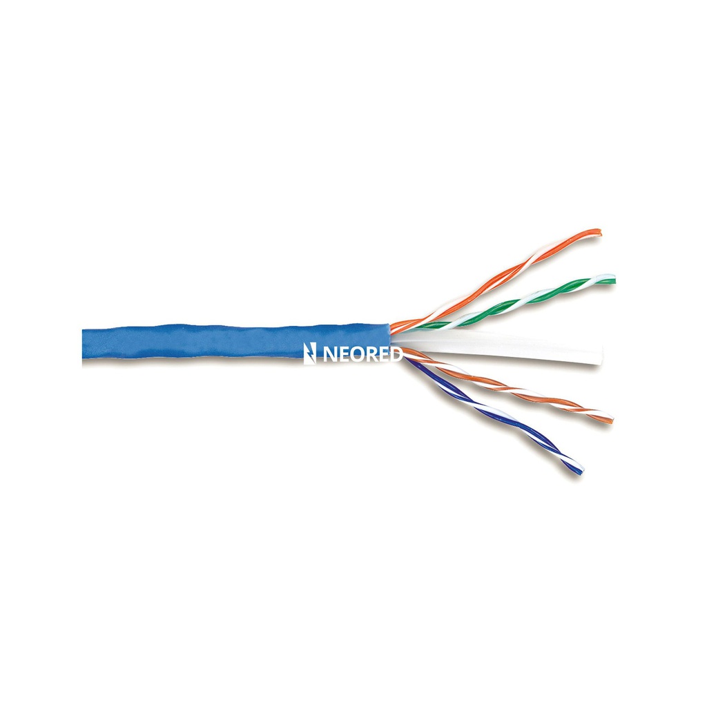 Dis-Cable Cat 6 U/UTP 4 pares trenzados, chaqueta CM, Azul, 305m